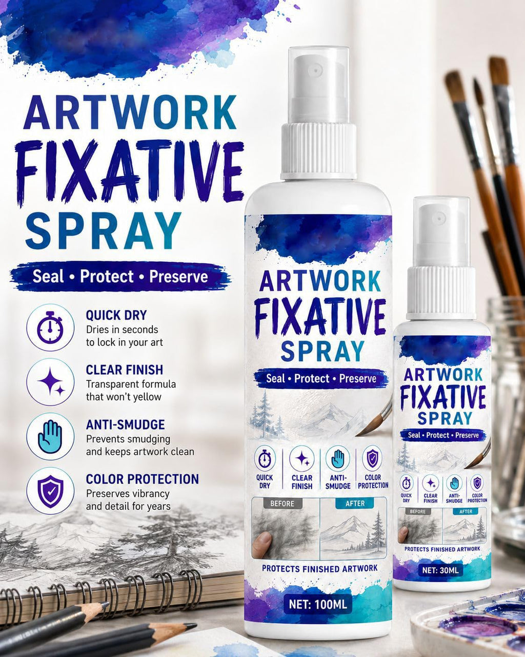 100ml Workable Fixative Spray A90300