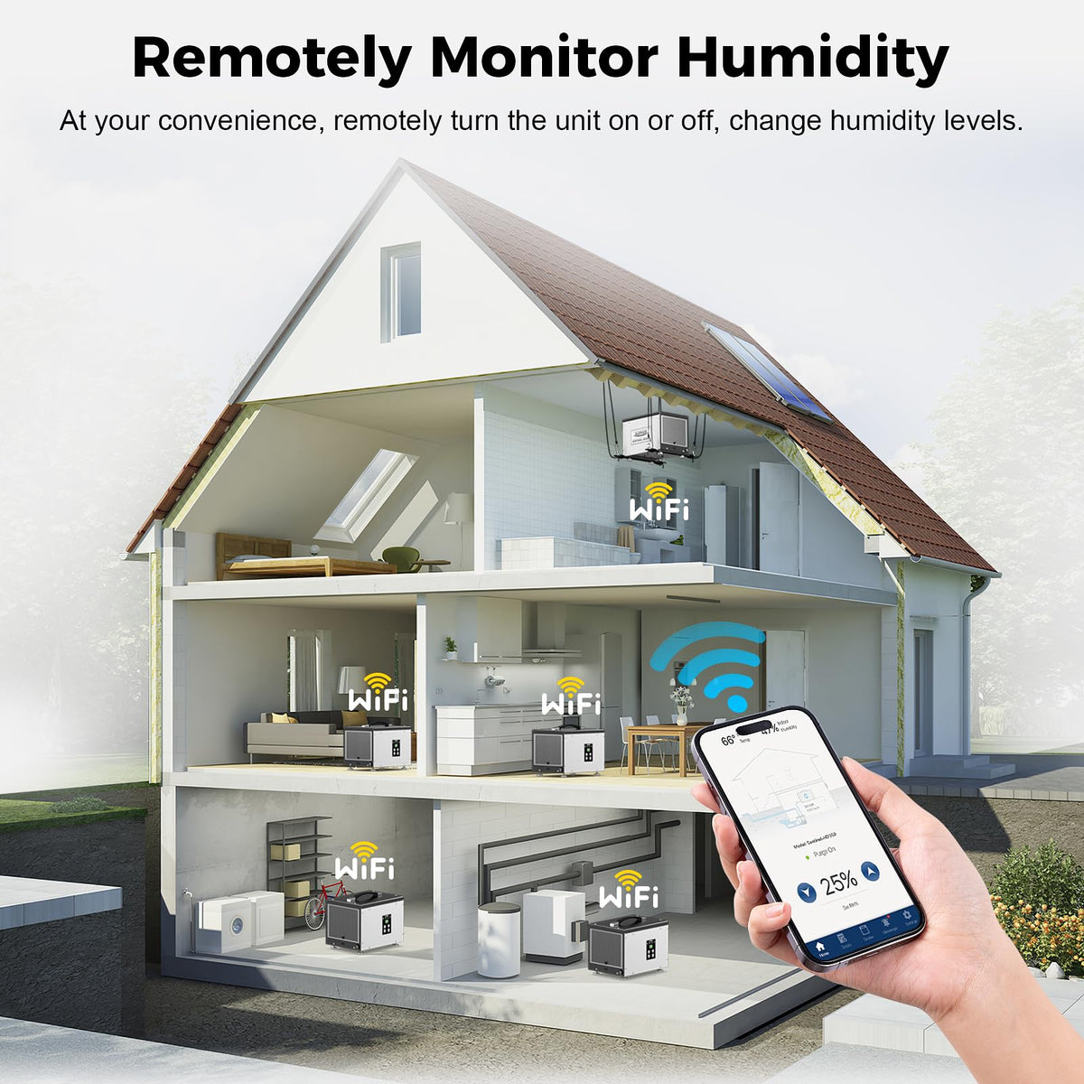 70 Pints Crawlspace Dehumidifier with Pump B42641