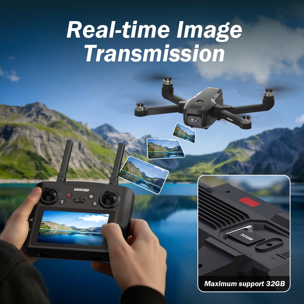 GPS Drone with EIS Camera, 4.5" HD LCD RC Screen, 32G SD Card, under 249g O9626