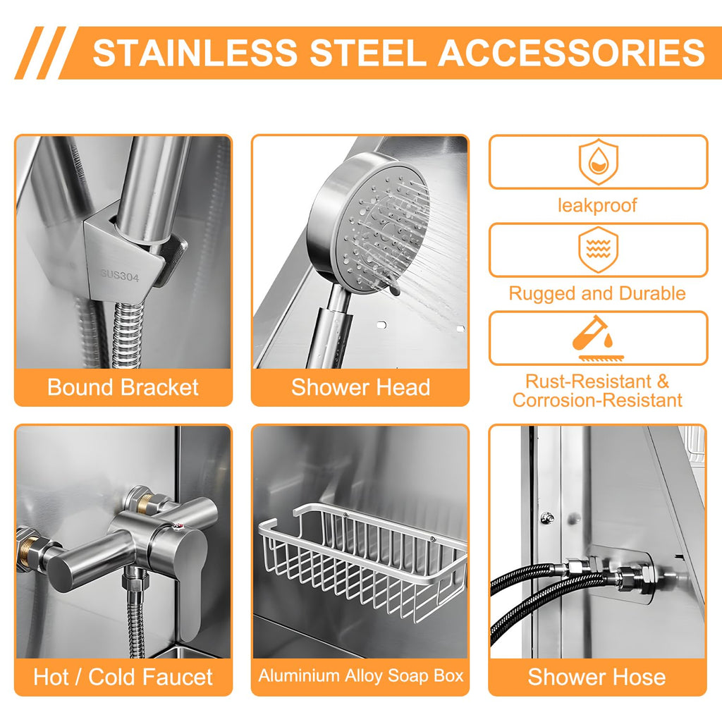 Stainless Steel 304 Dog Grooming Tub with Stairs and Faucet P431289