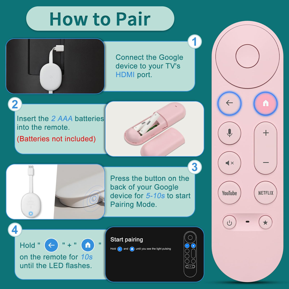 Voice Replacement for Google Chromecast TV Remote B891153