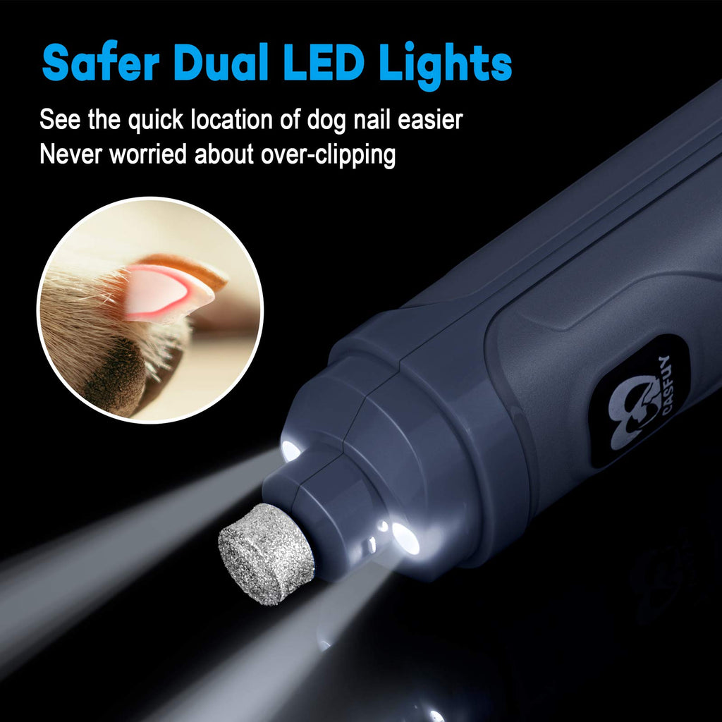 Dog Nail Grinder with 2 LED Light 2-Speed Electric Pet Nail Trimmer Q3379