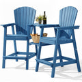 Tall Adirondack Chairs Set of 2, All-Weather HDPE Blue S93469