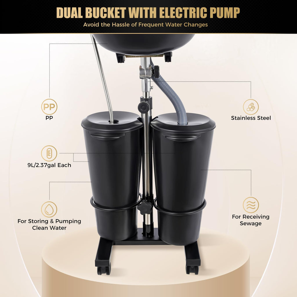 Portable Shampoo Basin with 2 Buckets X4480
