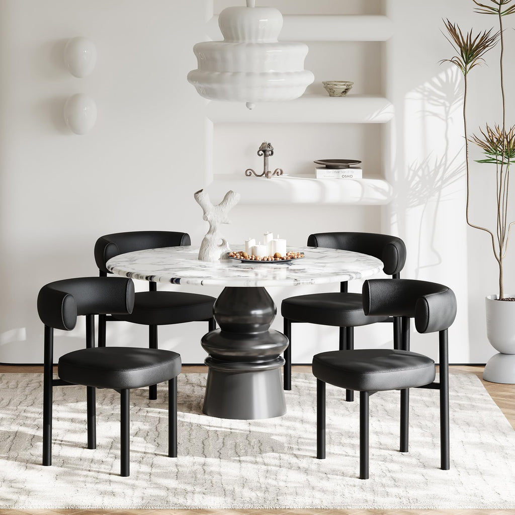 Black Faux Leather Dining Chairs Set of 4 P837895