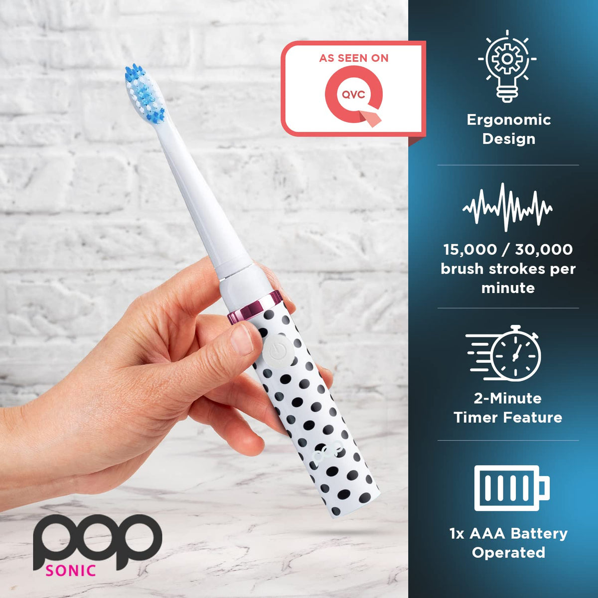 Electric Toothbrush with 2 Replacement Heads W804446