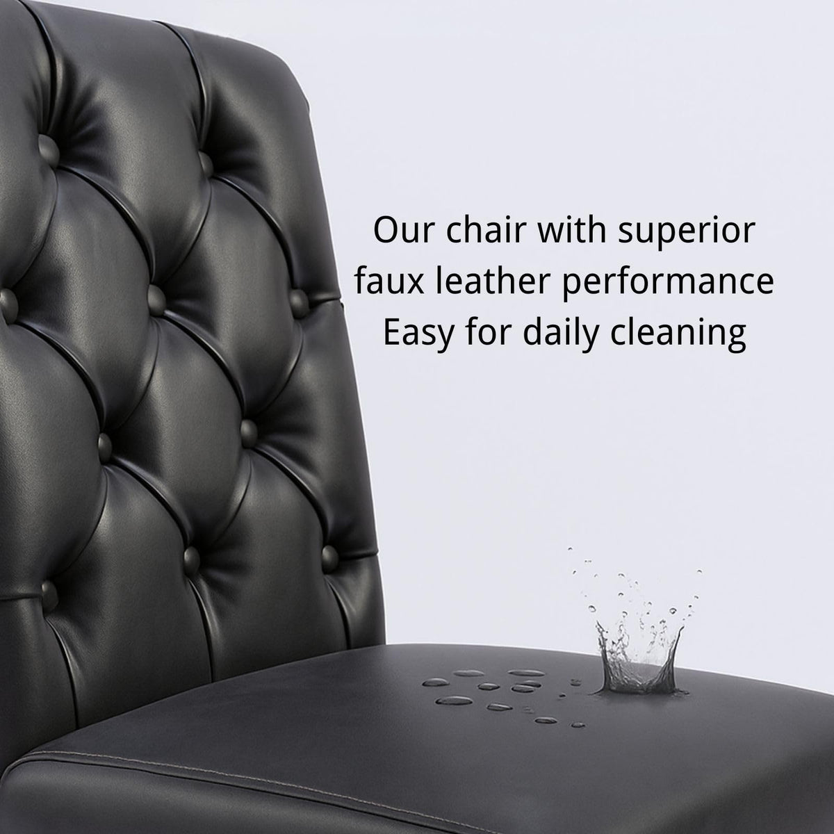 Black PU Leather Dining Chairs Set of 4 A5771