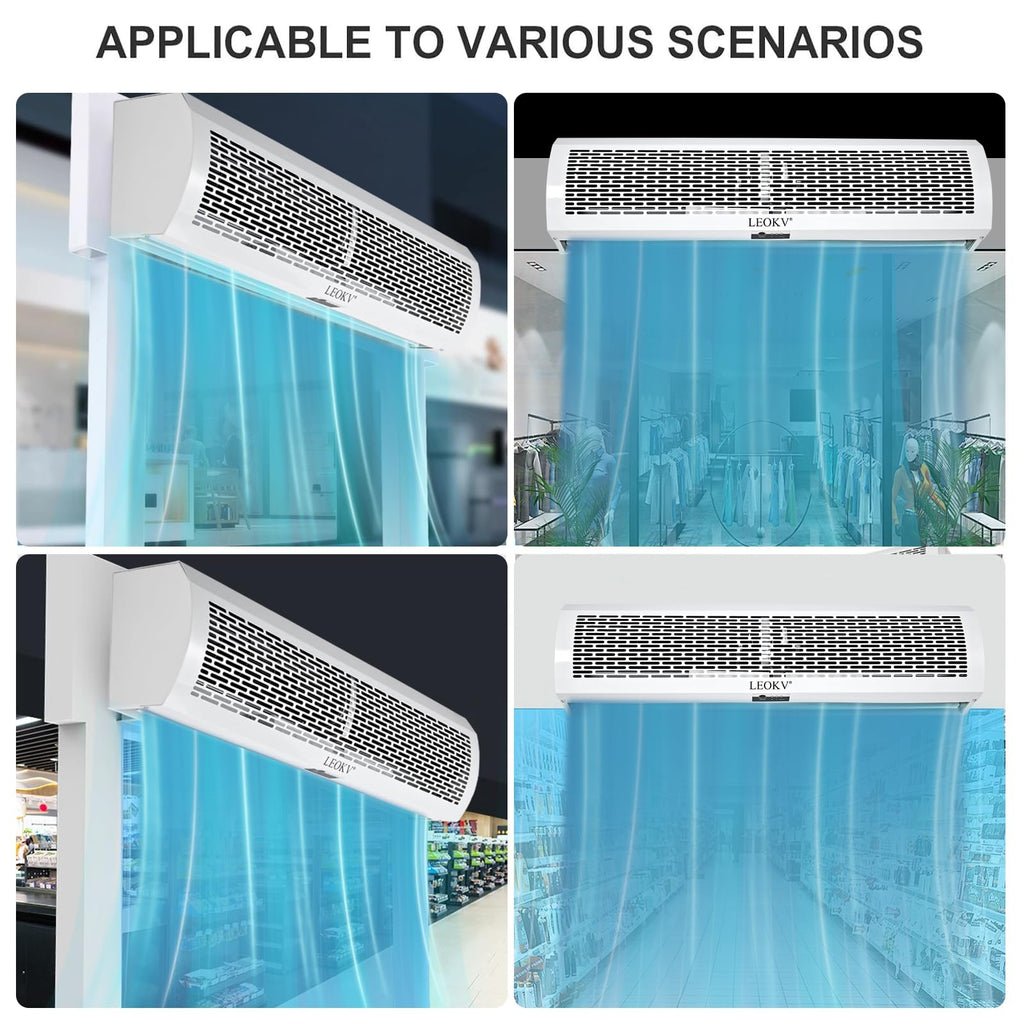 White 36 Inch 2 Speeds Remote Control Air Curtain X756