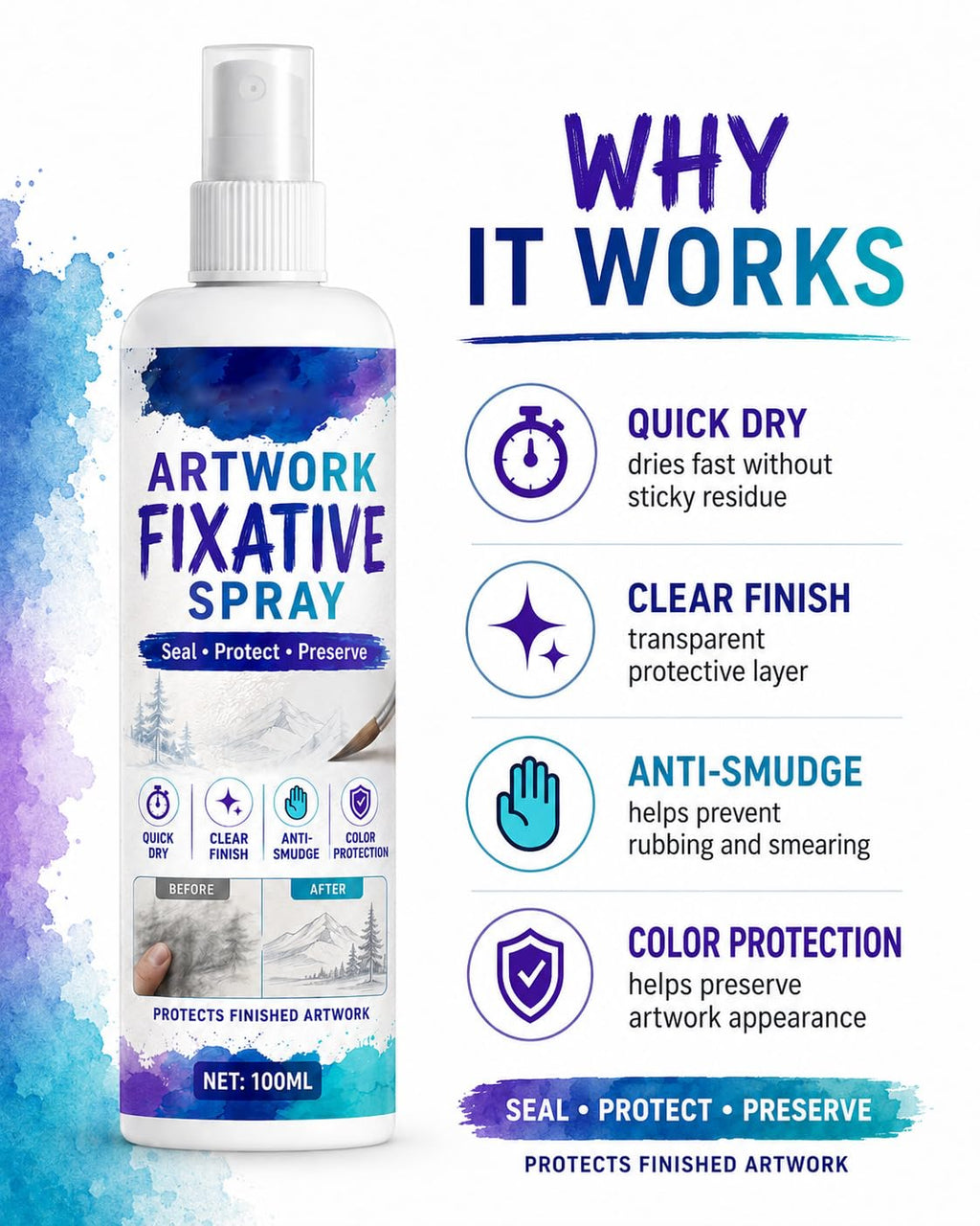 100ml Workable Fixative Spray A90300