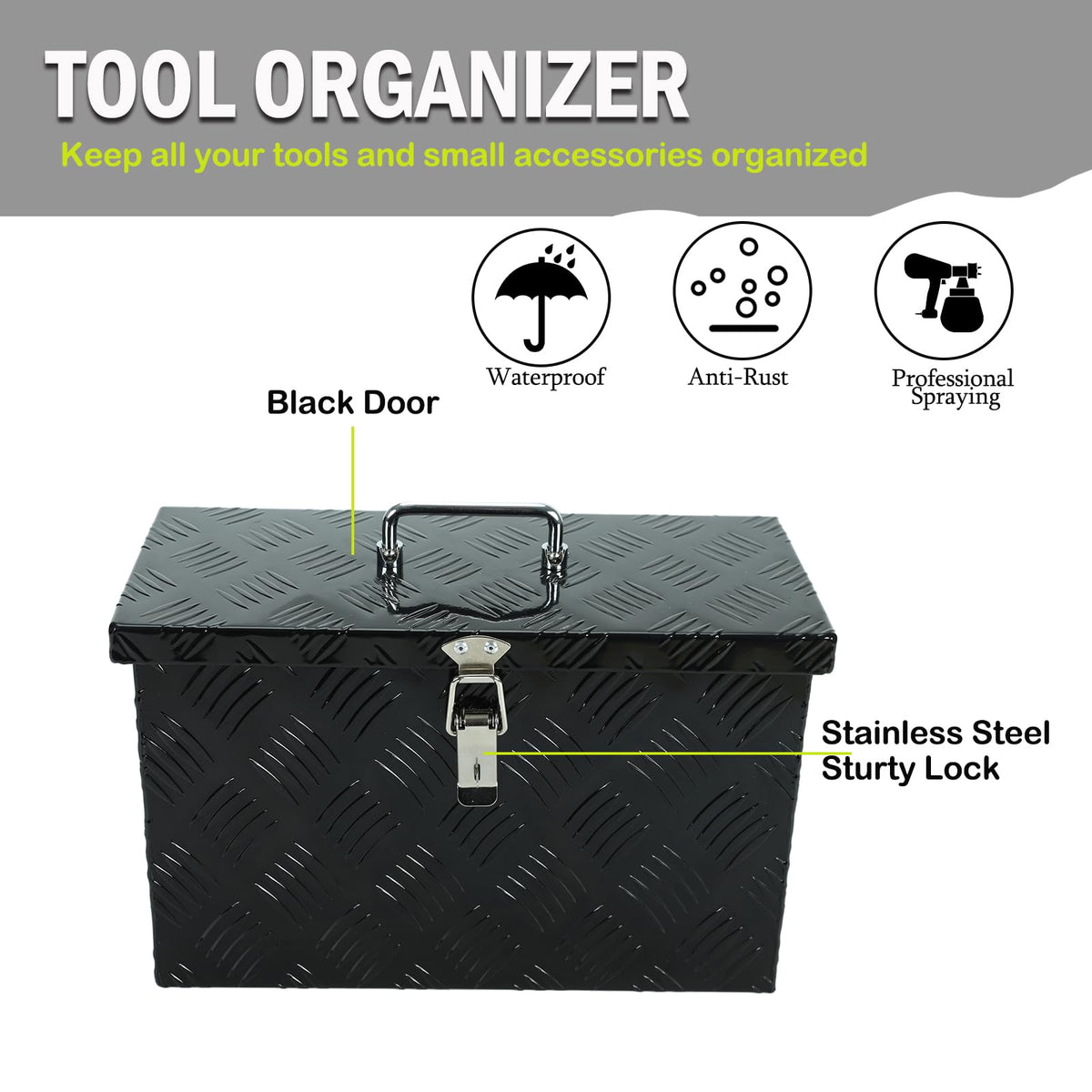 16 Inch Heavy-Duty Aluminum Truck Tool Box with Stripe Tread Design Q217