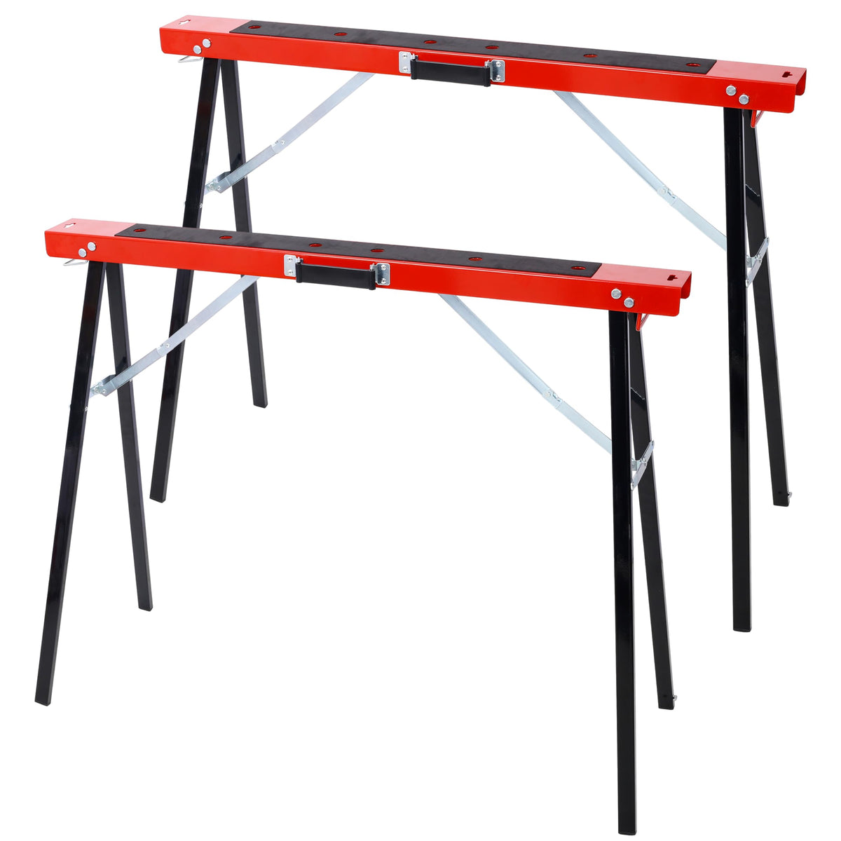 2 Pack Folding Heavy Duty Metal Sawhorse 550 Lb Capacity E450