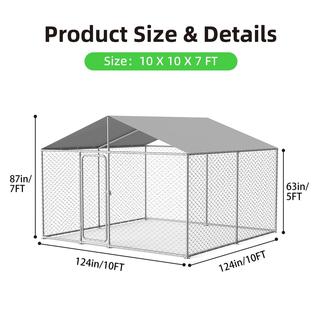 10x10 ft Heavy Duty Outdoor Dog Kennel D816265