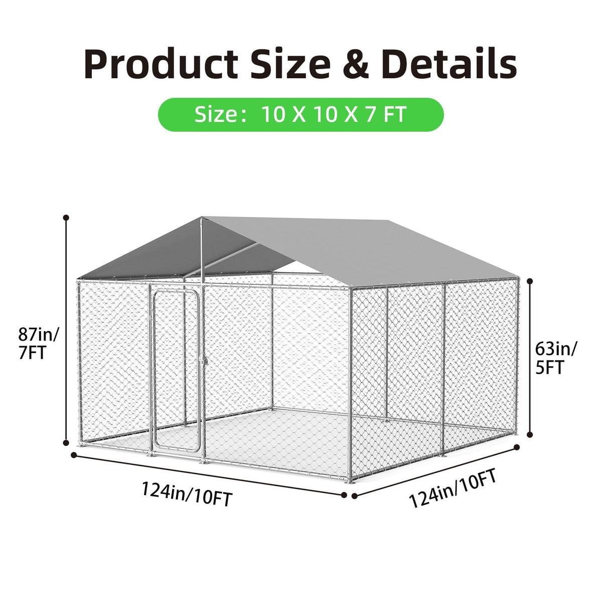 10x10 ft Heavy Duty Outdoor Dog Kennel D816265