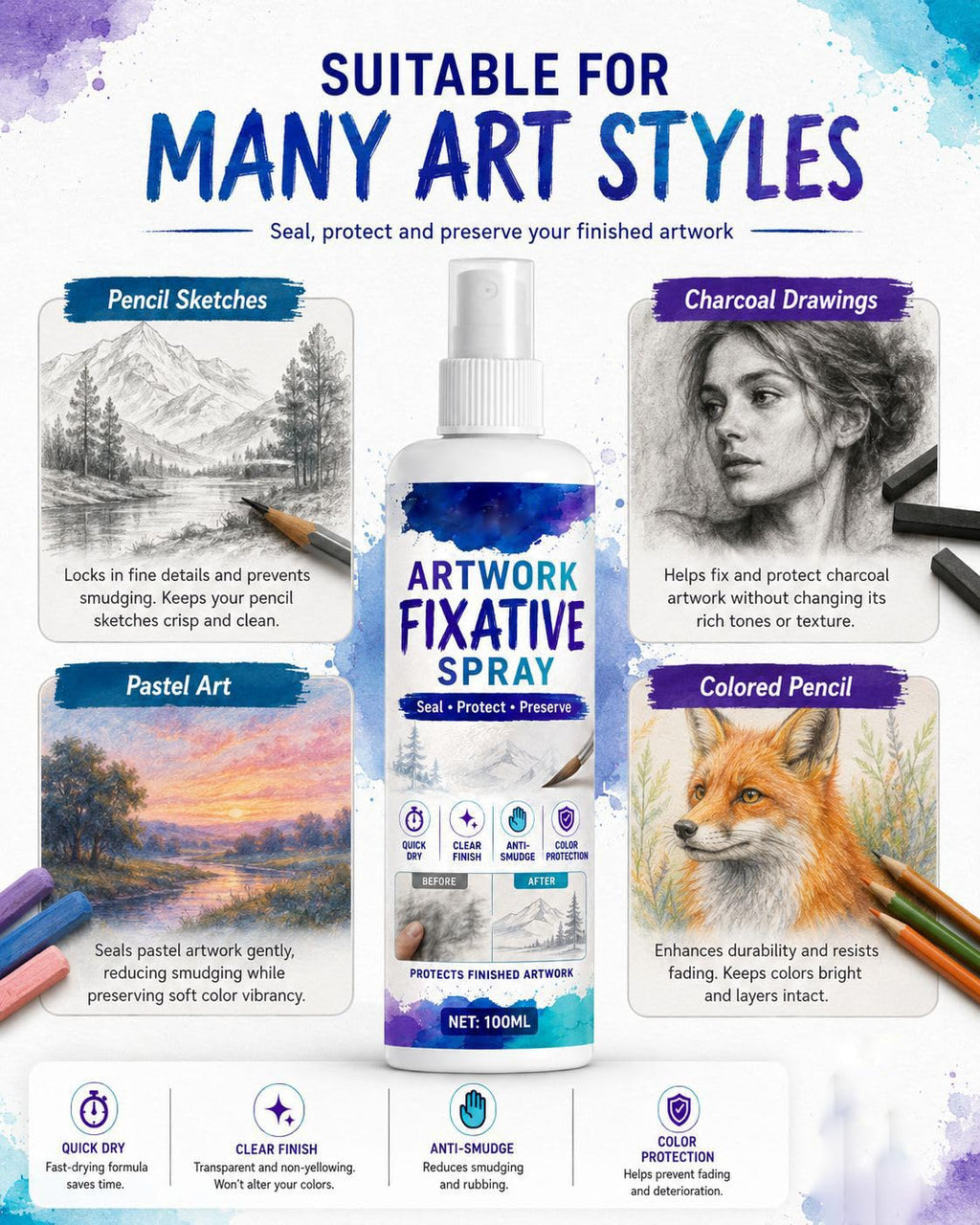 100ml Workable Fixative Spray A90300