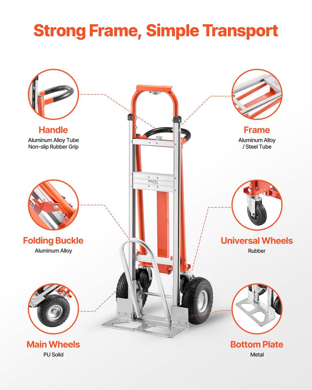 4 in 1 Hand Truck Dolly 1000 lbs Load Capacity W256