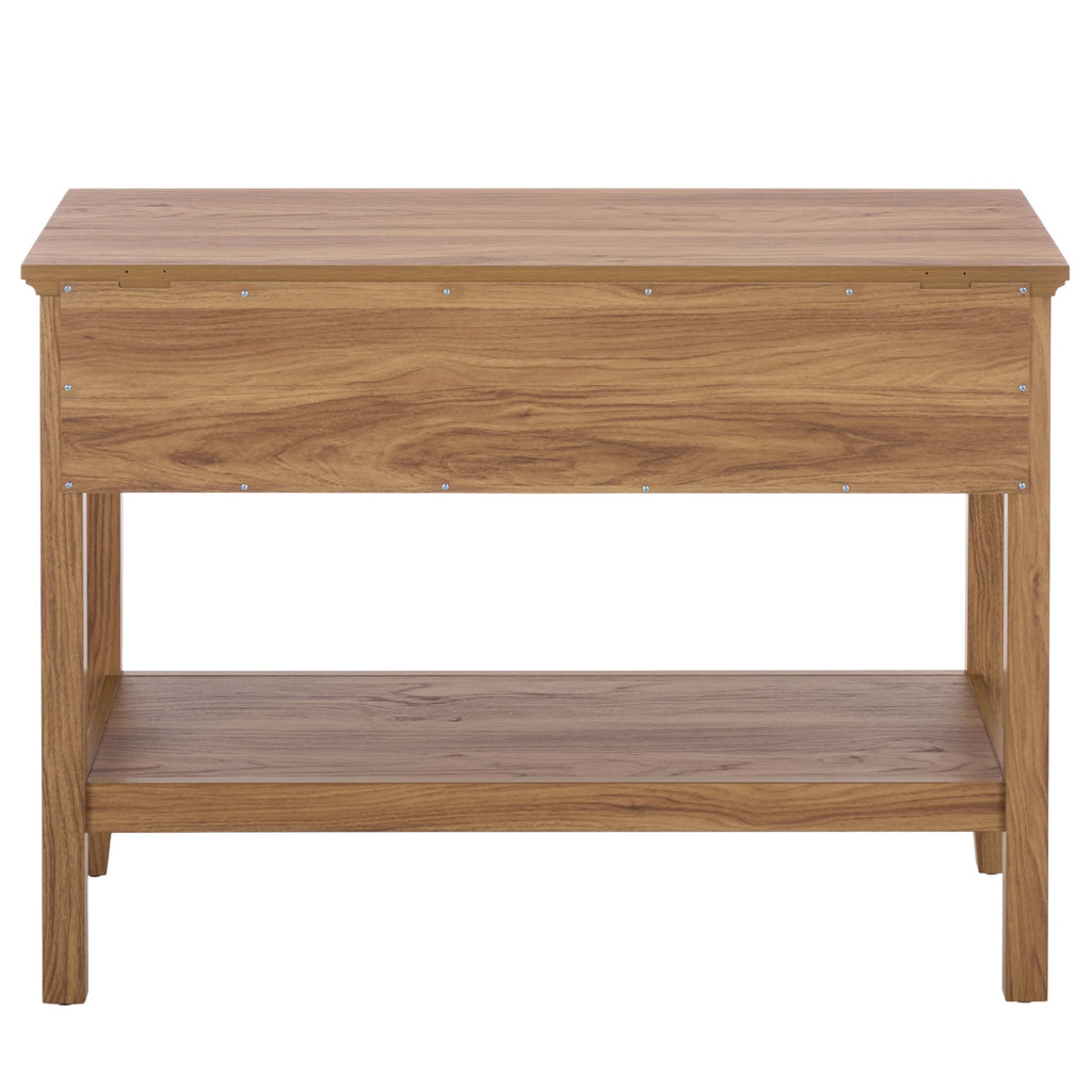 Oak 2-Drawer Console Table with Shelf Storage L59528