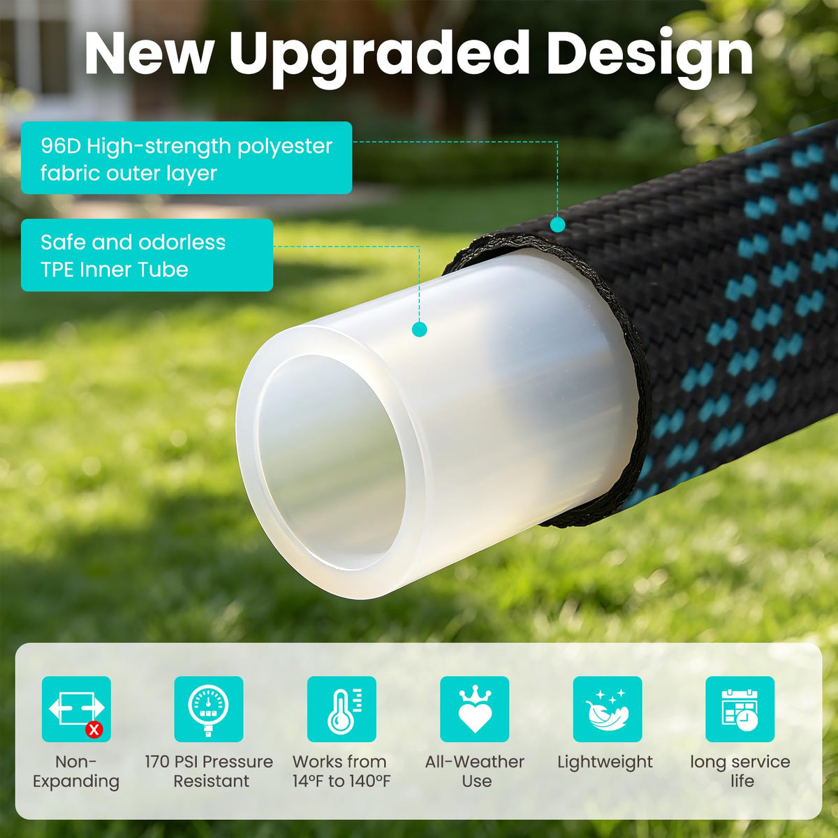 100ft Lightweight Flexible Garden Hose with 10-Function Sprayer Z282709
