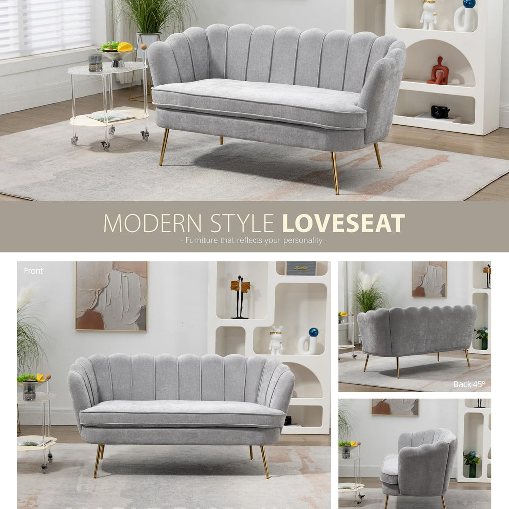 Light Gray Small Loveseat Sofa P28539