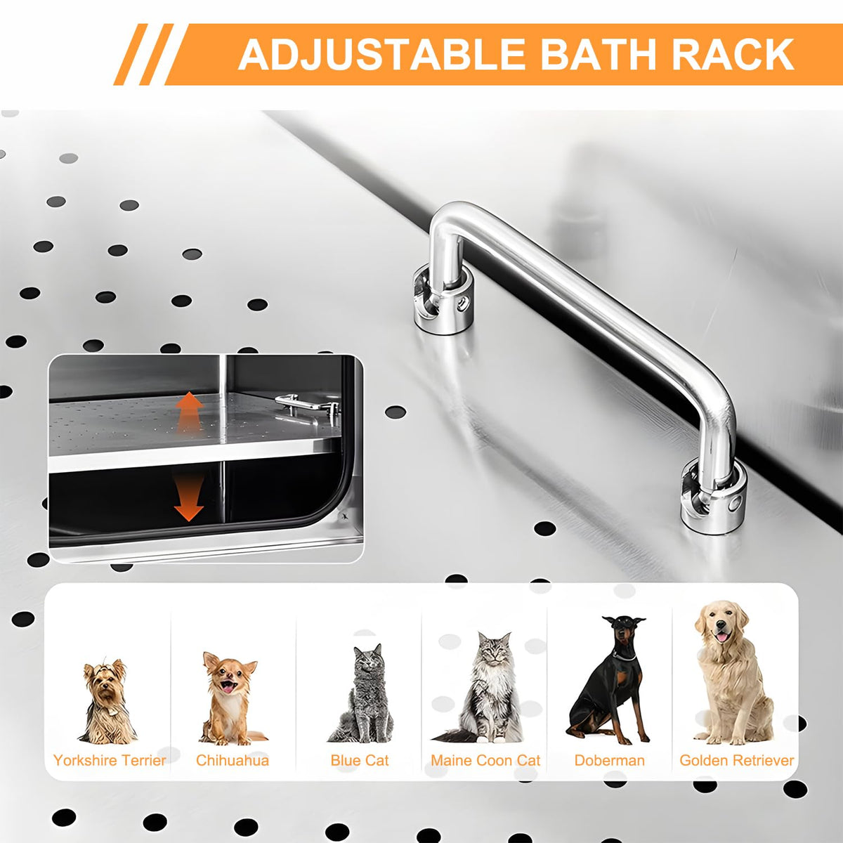 Stainless Steel 304 Dog Grooming Tub with Stairs and Faucet P431289