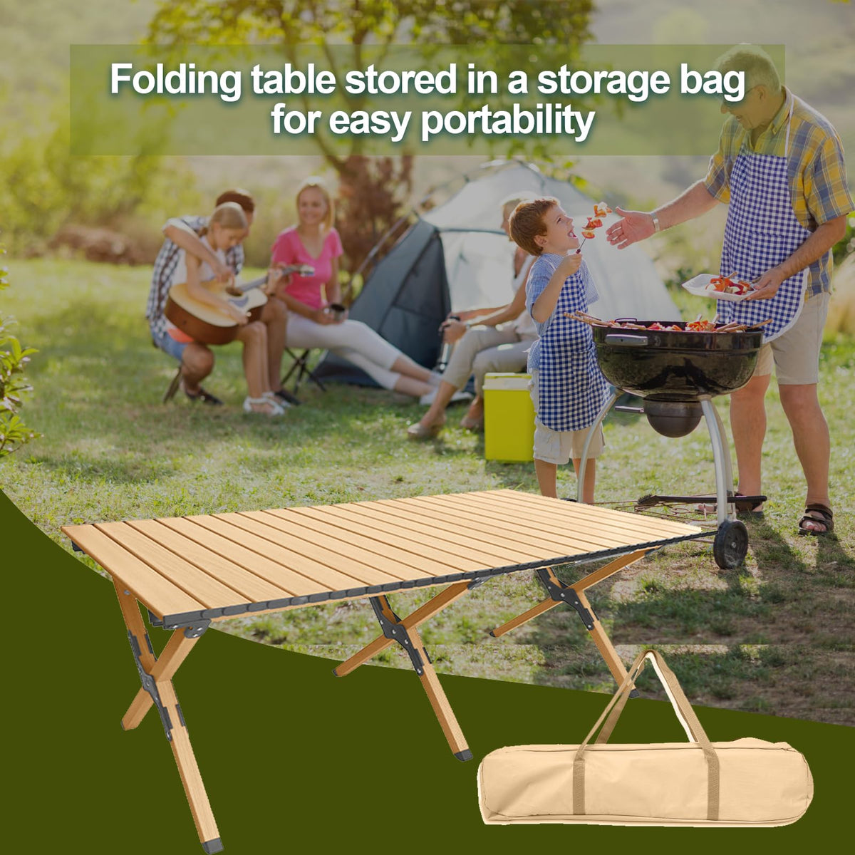 Folding Aluminum Camping Table with Carry Bag I424