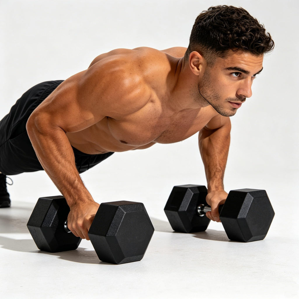 Rubber Coated Hex Dumbbell Set of 2 I65439