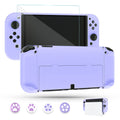 Purple Case for Nintendo Switch OLED Model with Screen Protector and 4 Thumb Grip Caps A57204