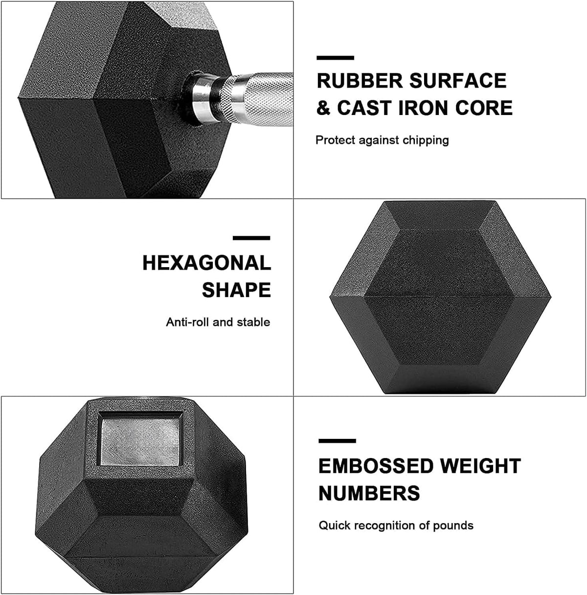 Rubber Coated Hex Dumbbell Set of 2 I65439
