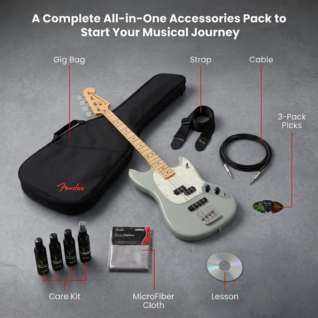Cactus Gray Bass Guitar Bundle with Gig Bag I255