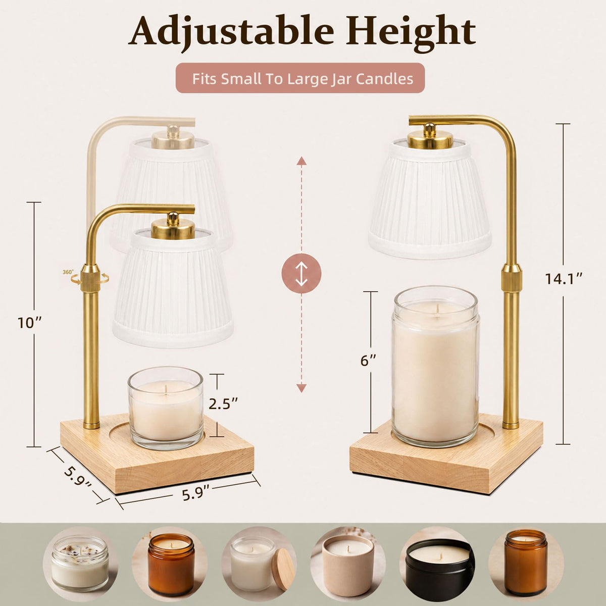 Candle Warmer Lamp with Timer and Dimmable Table Lamp V306051