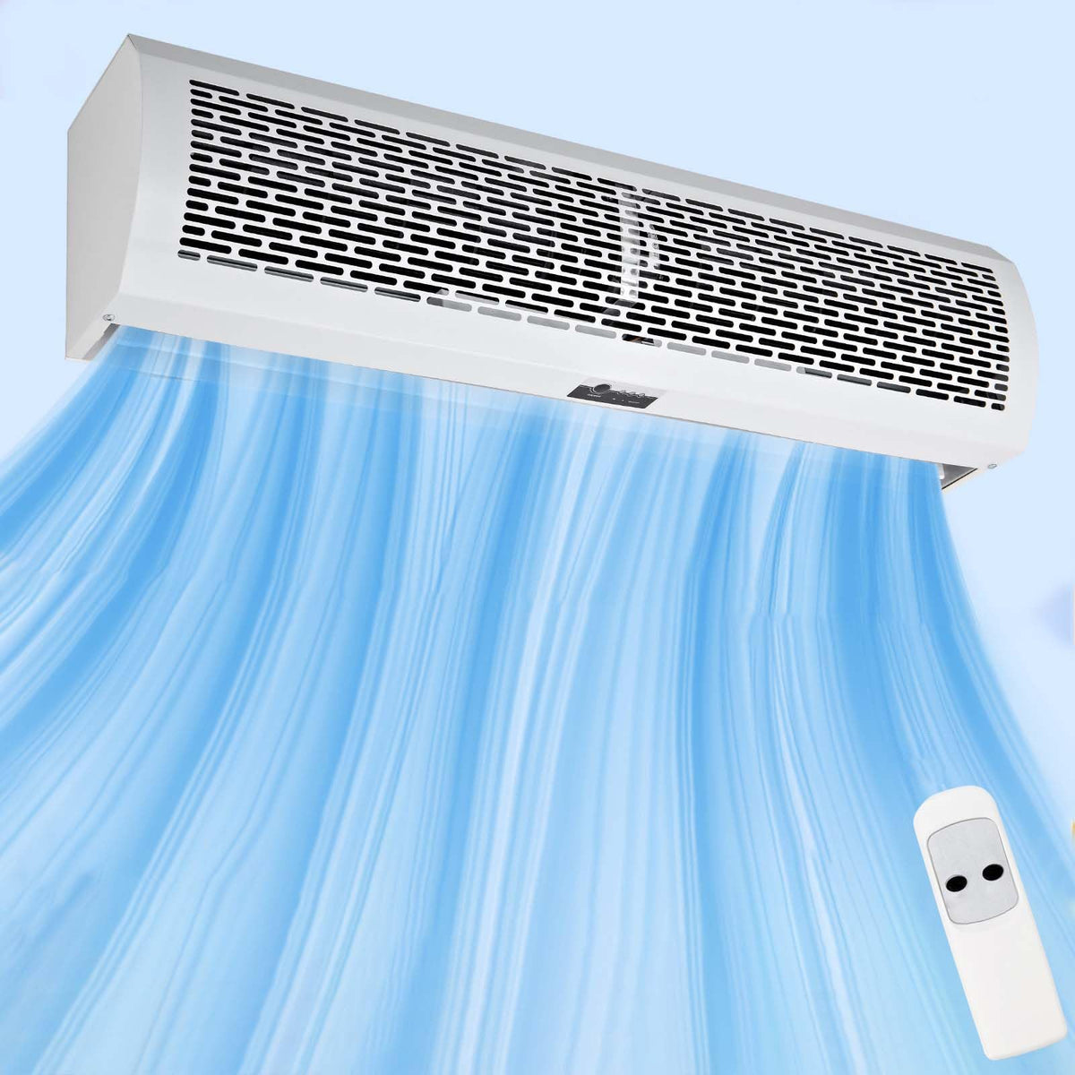 White 36 Inch 2 Speeds Remote Control Air Curtain X756