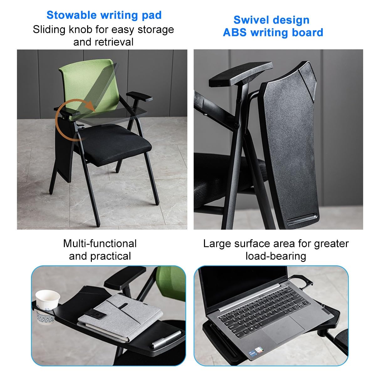 Grey Mesh Conference Chair with Desk F1647