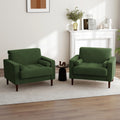 Set of 2 Green Corduroy Upholstered Accent Chairs I306776
