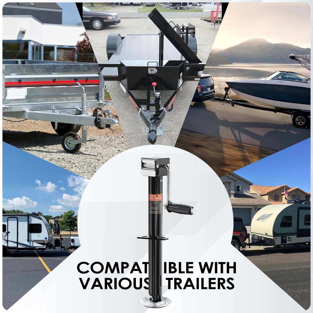 5000 lbs 15" Lift A-Frame Trailer Jack F68286