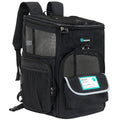 Dog Backpack Carrier, Airline Approved 4-Way Entry Cat Bag, Black B8902