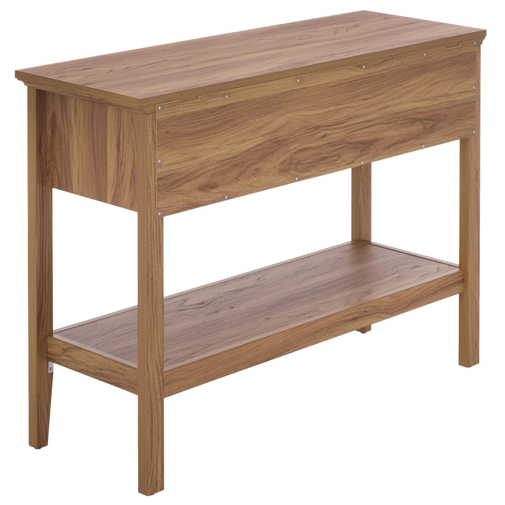 Oak 2-Drawer Console Table with Shelf Storage L59528