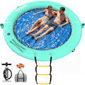 Inflatable Water Hammock Floating Dock with Water Ladder and Cup Holder J684492