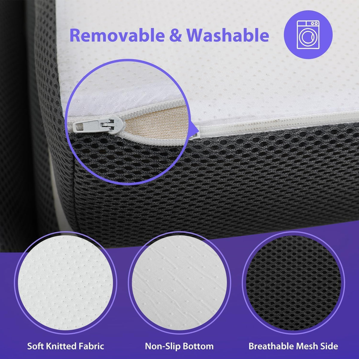 3 inch Tri Fold Memory Foam Mattress with Mesh Cover X324719