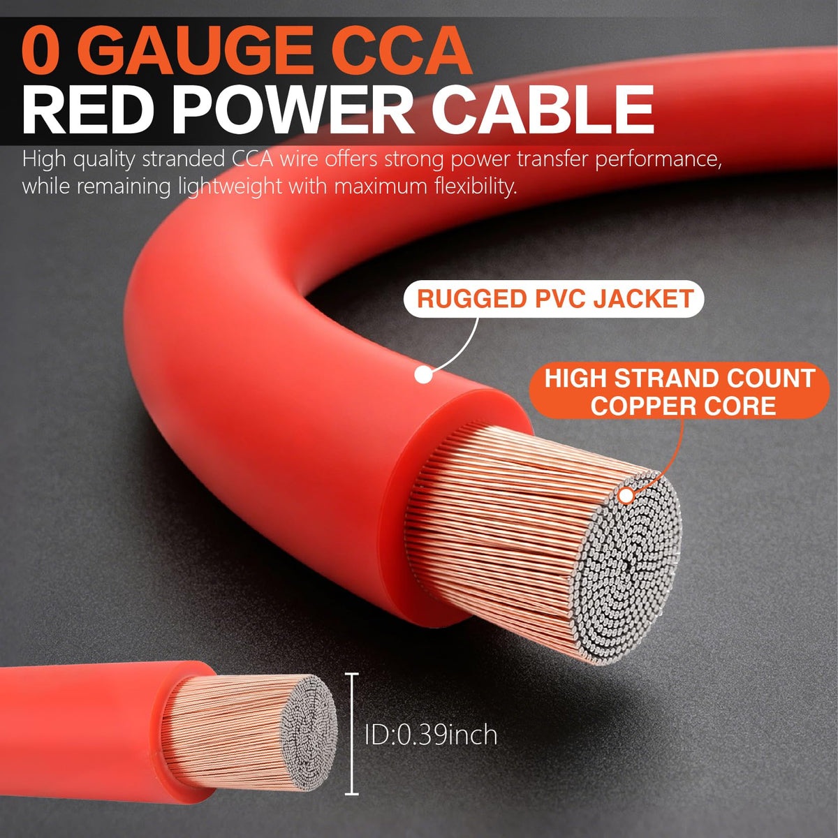 0 Gauge Car Audio Amp Wiring Kit 3000W with Bass Knob T623