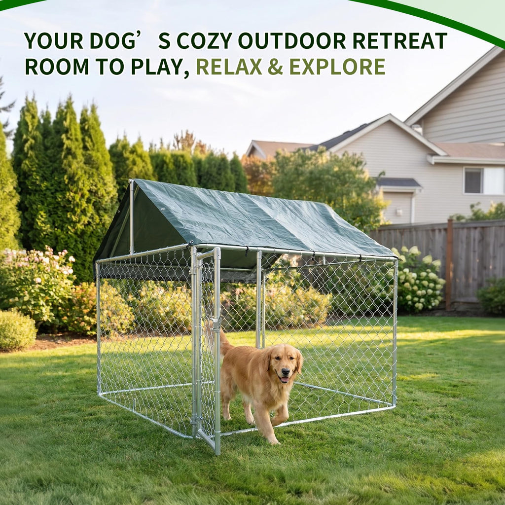 Heavy Duty Outdoor Dog Kennel Galvanized Steel Enclosure A9644