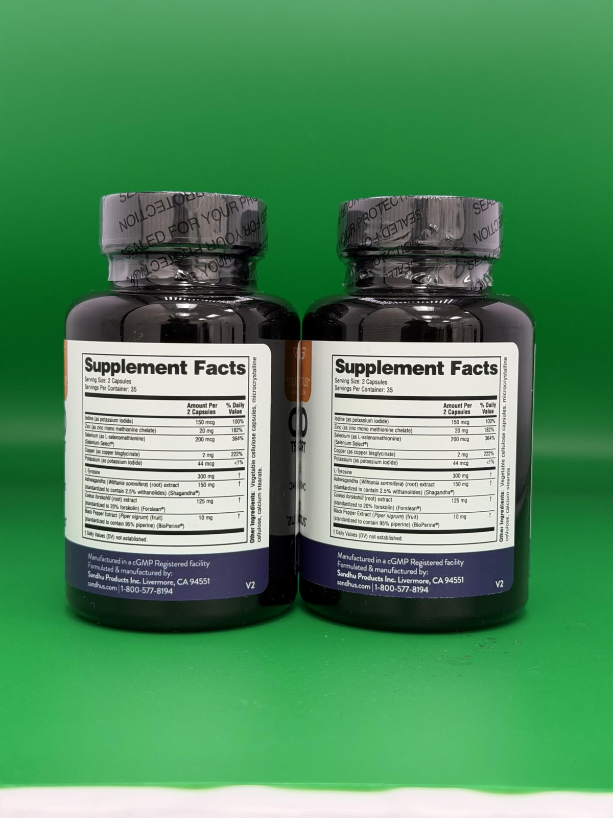 Thyroid Support with Selenium, Zinc, Iodine, L Tyrosine, Ashwagandha, 70 Count (Pack of 2) R269