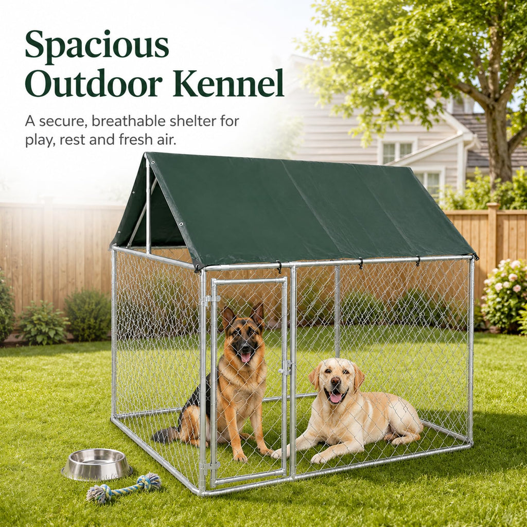 Heavy Duty Outdoor Dog Kennel Galvanized Steel Enclosure A9644