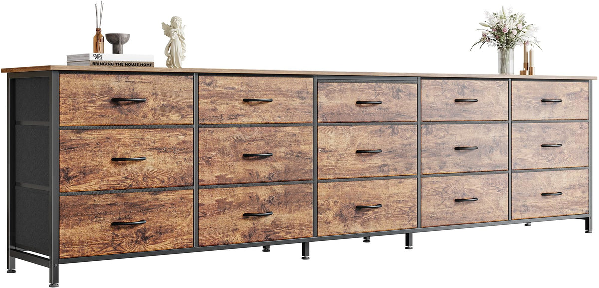 78.7 inch 15 Drawer Fabric Dresser L61126