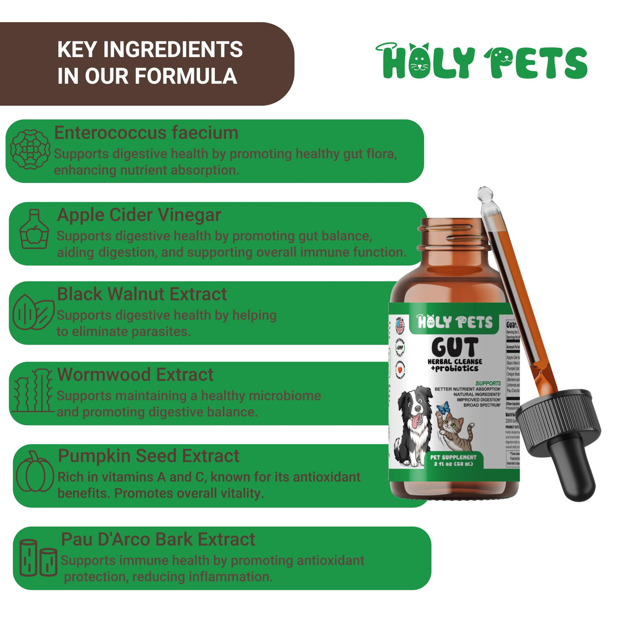 2 oz Liquid Wormwood & Black Walnut Pet Supplement J2998