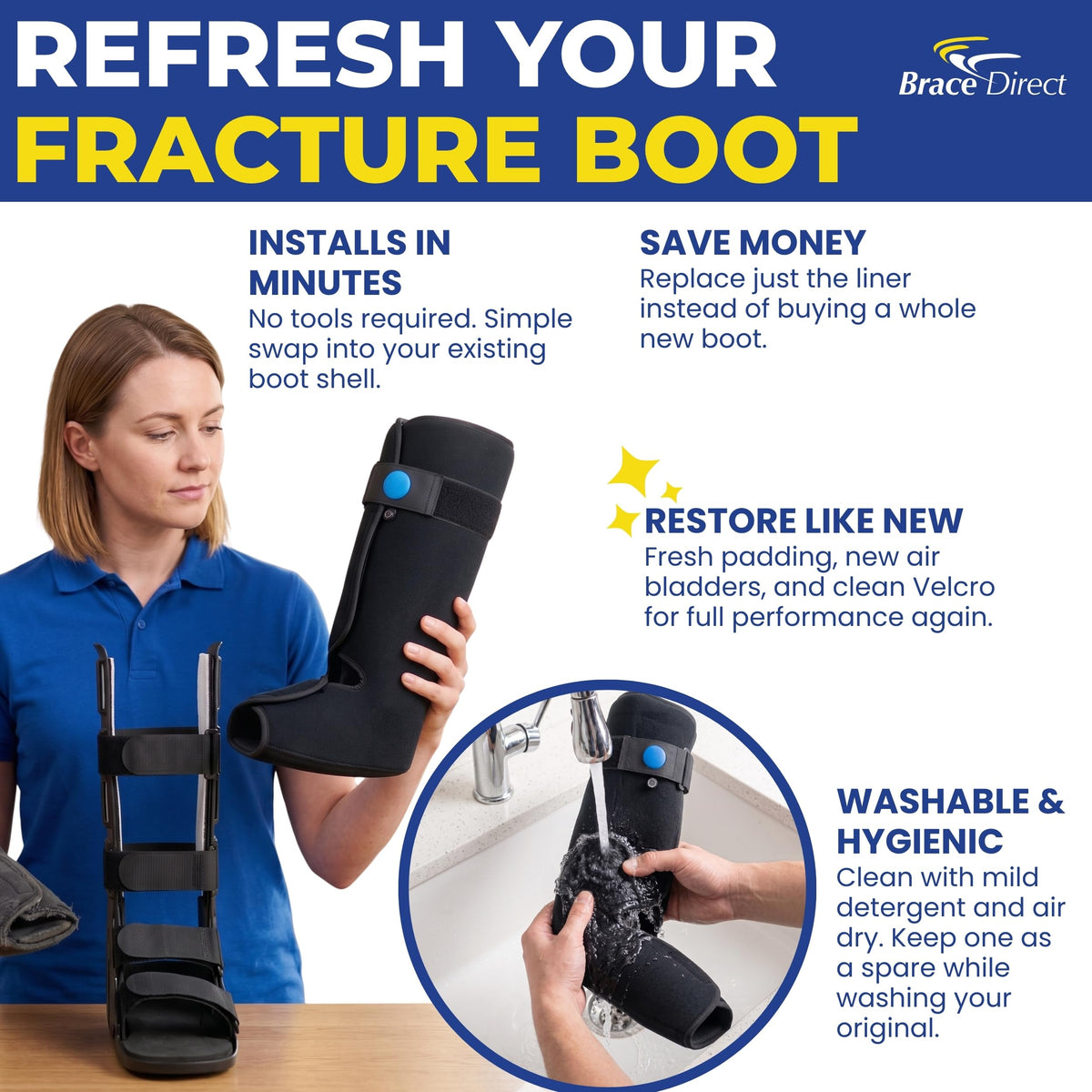 Tall Walking Boot Replacement Liner with Air Pump Bladder P66664