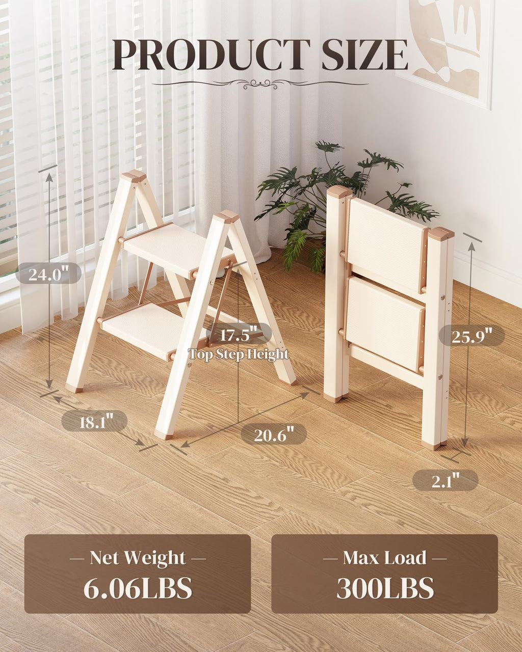 Foldable Aluminum 2 Step Ladder P964