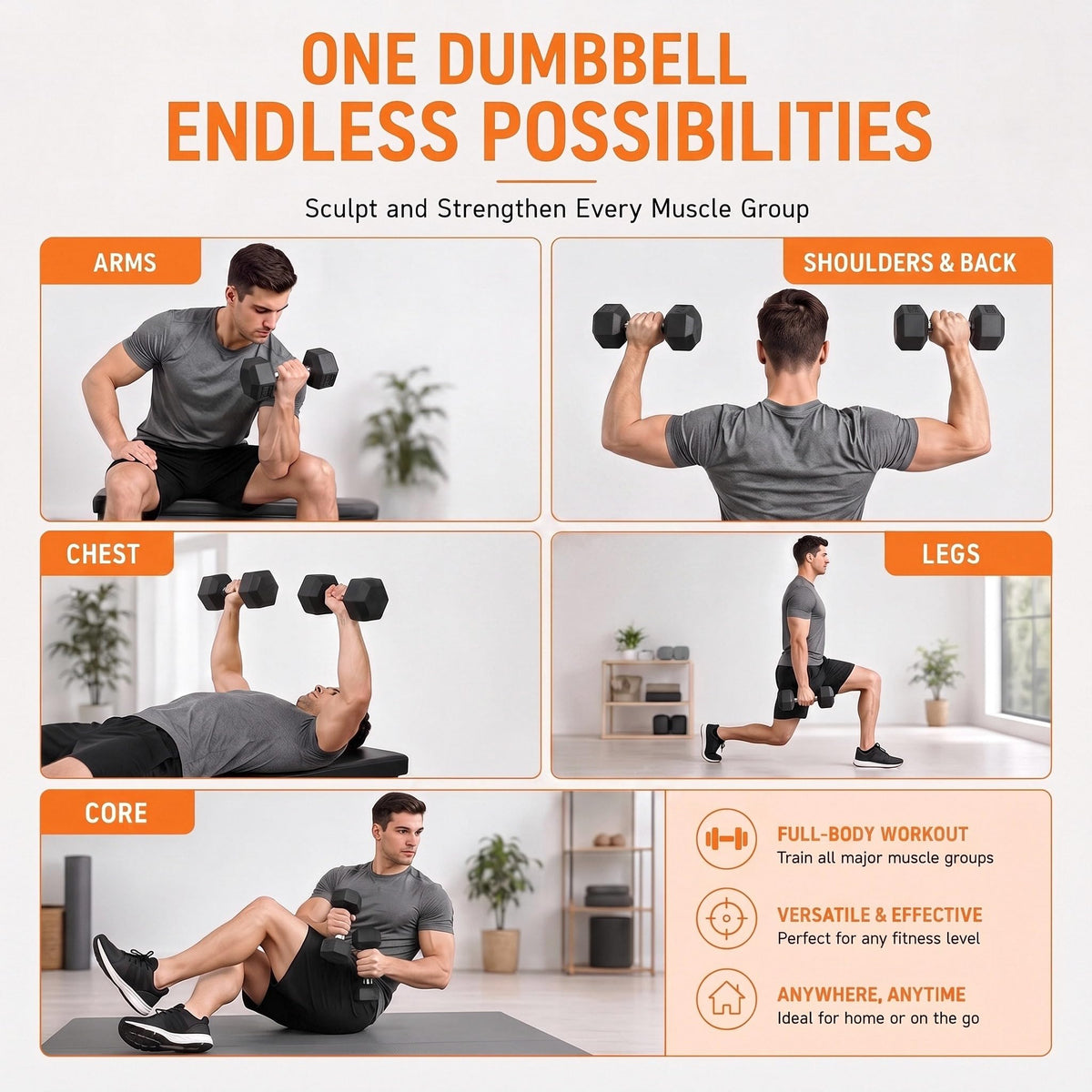 Rubber Coated Hex Dumbbell Set of 2 I65439