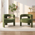 Set of 2 Velvet Upholstered Accent Chairs with Wooden Legs J182207