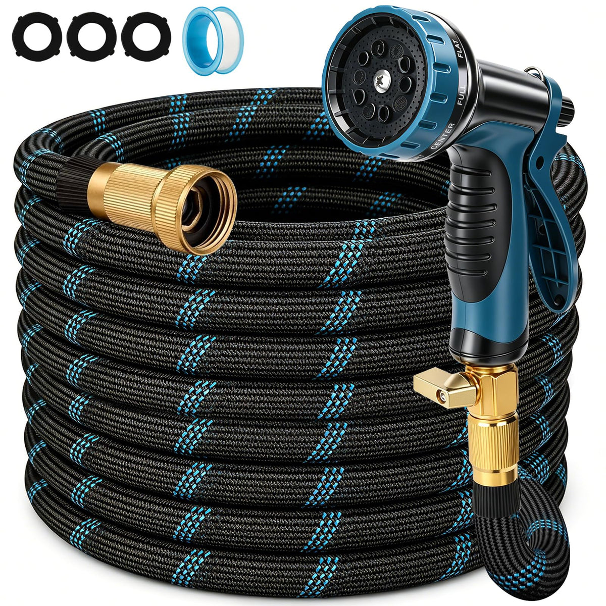 100ft Lightweight Flexible Garden Hose with 10-Function Sprayer Z282709