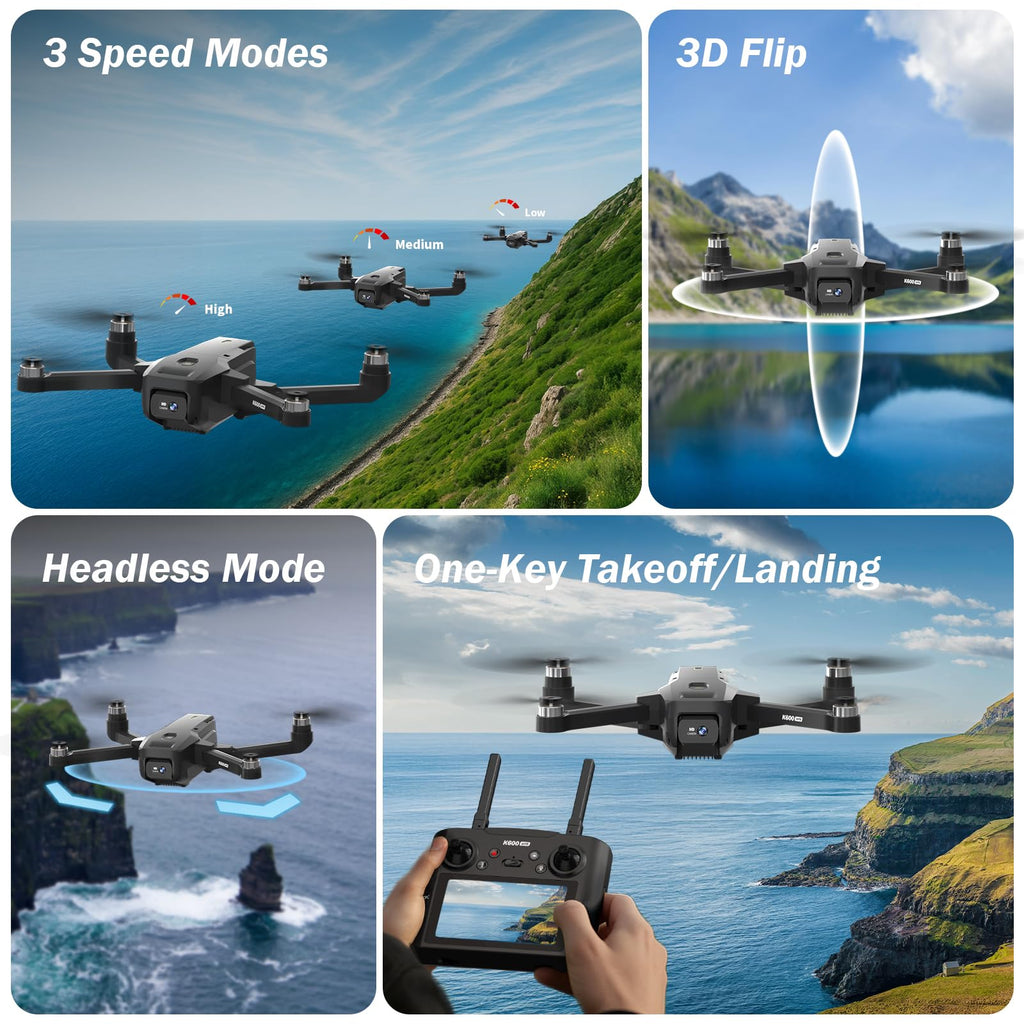 GPS Drone with EIS Camera, 4.5" HD LCD RC Screen, 32G SD Card, under 249g O9626