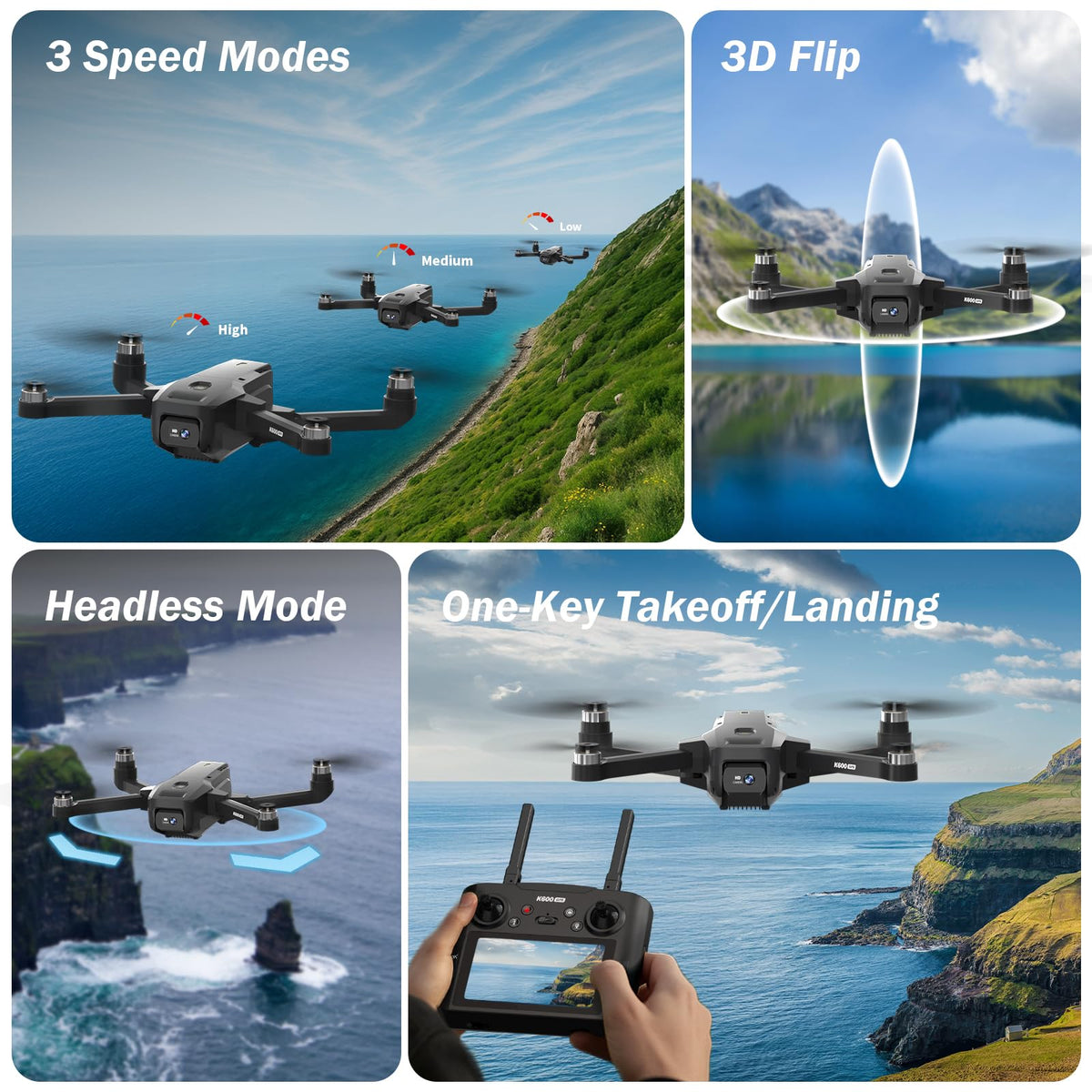 GPS Drone with EIS Camera, 4.5" HD LCD RC Screen, 32G SD Card, under 249g O9626